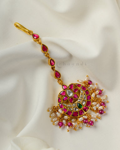 Gold Polish Silver Maang Tikka CHMT1016