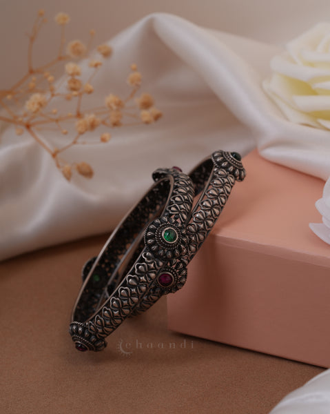 Silver Bangle  (Pair)