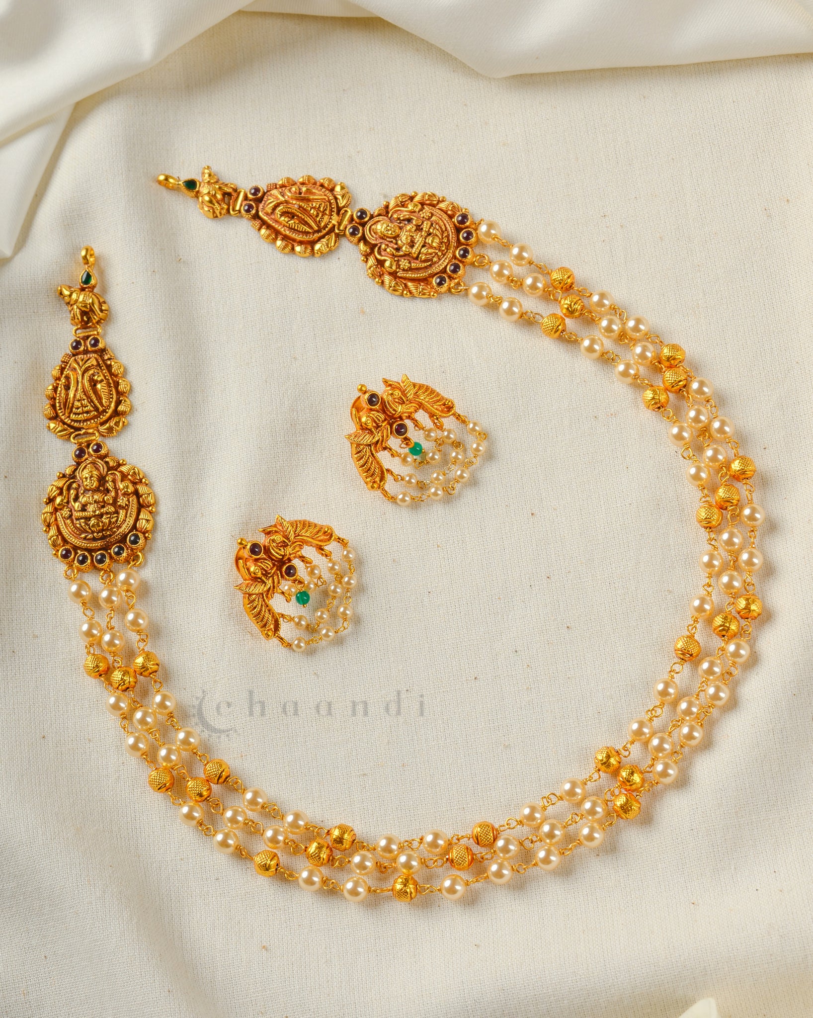 Gold Polish Silver Necklace Set CHN1792