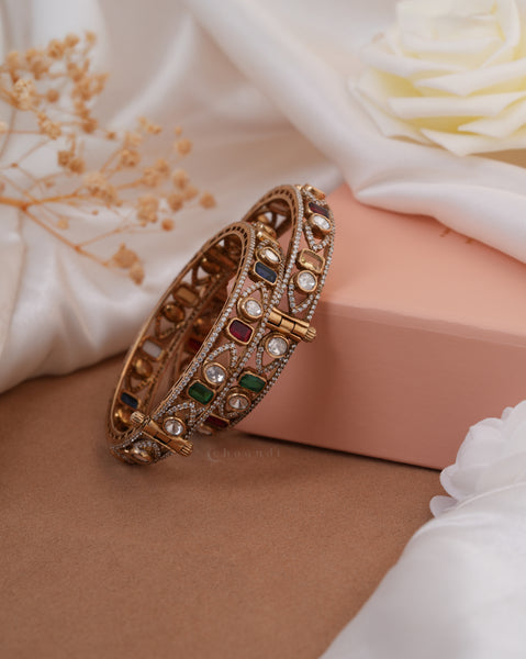 Gold Polish Silver Bangle (Single)