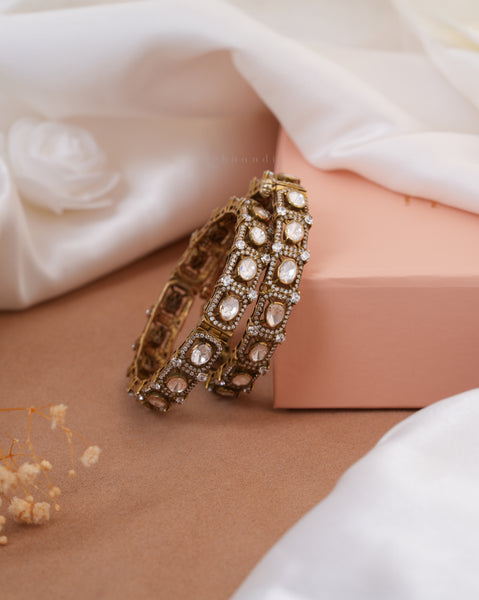 Gold Polish Silver Bangle (Single)