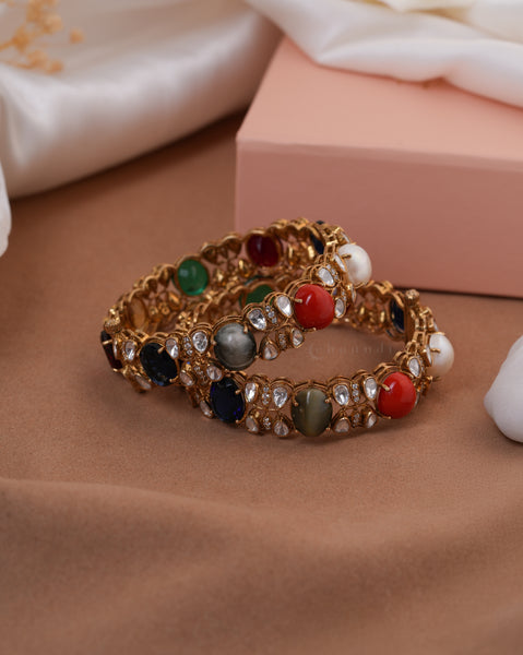Gold Polish Silver Bangle (Single)