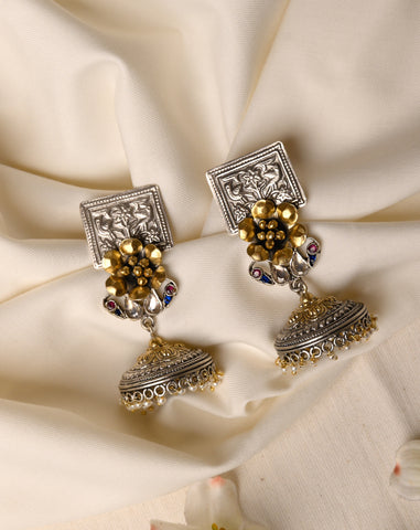 Gold Polish Silver Earrings CHE1437