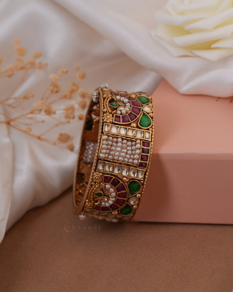 Gold Polish Silver Bangle  (Single)