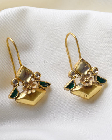 Gold Polish Silver Earrings CHE1463