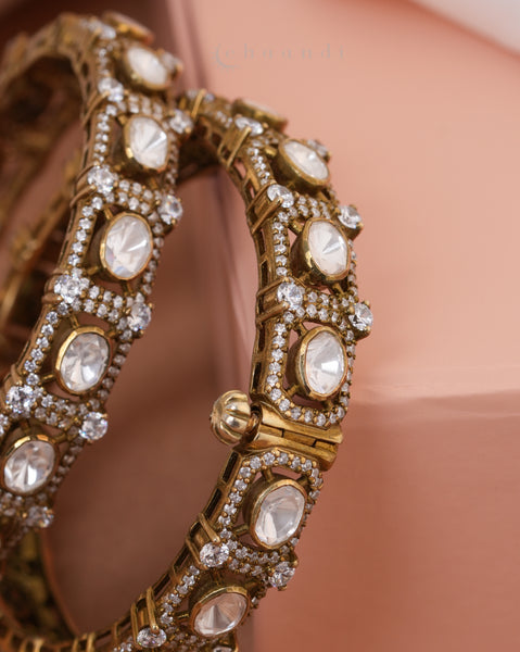 Gold Polish Silver Bangle (Single)