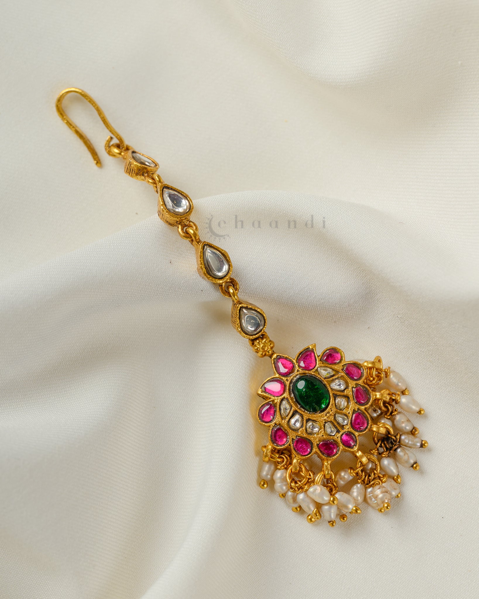 Gold Polish Silver Maang Tikka CHMT1021