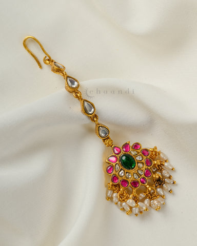 Gold Polish Silver Maang Tikka CHMT1021