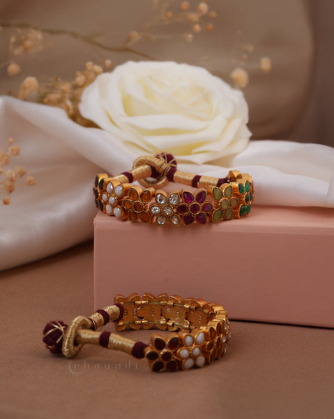 Gold Polish Silver Bangle  (Single)