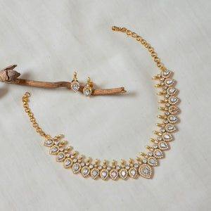 Gold Polish Silver Necklace Set CHN1120