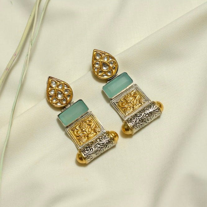 Gold Polish Silver Earrings CHE1259