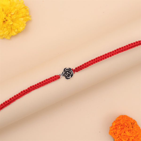 Flower Silver Rakhi
